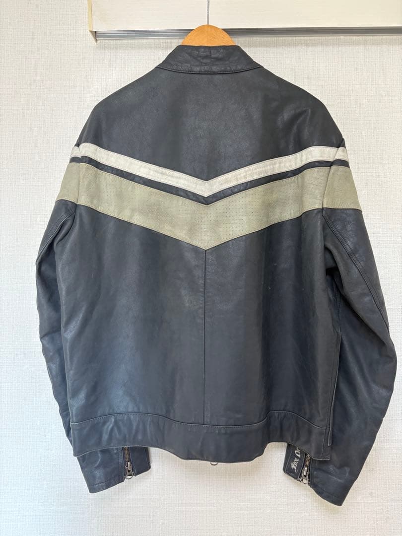 90s~00s Fox Racing レーシング レザー ライダースジャケット