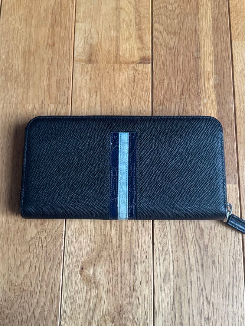 プラダ PRADA 長財布 サフィアーノ クロコダイル ブルー