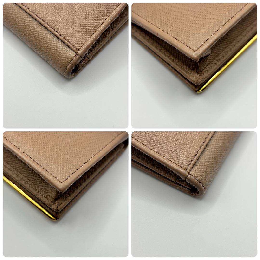 プラダ ベージュ 名刺入れ サフィアーノ カードケース PRADA