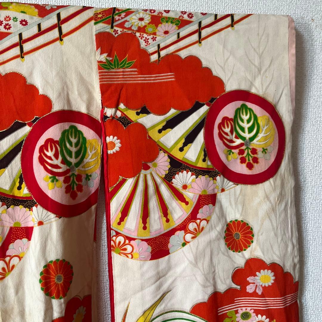 七五三　7歳　女の子　着物　アンティーク　正絹　着物セット