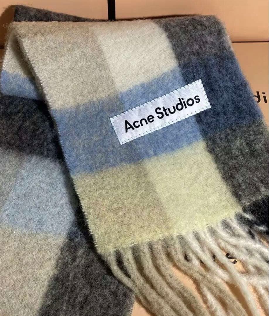 Acne Studios モヘアチェックスカーフ　マフラー