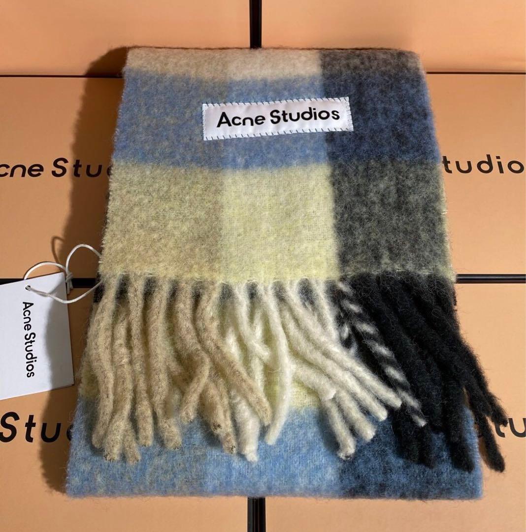 Acne Studios モヘアチェックスカーフ　マフラー