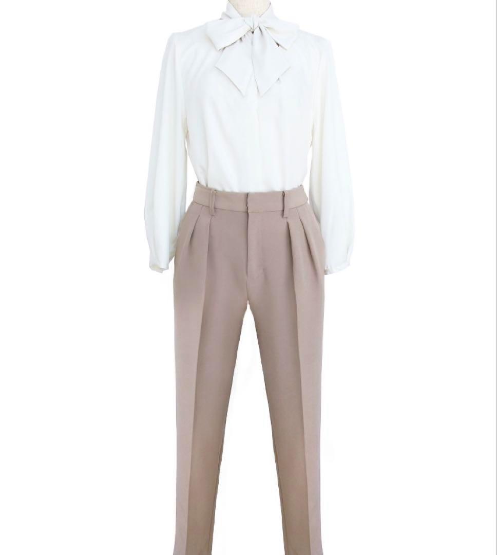 ルイルエブティック ノーカラーウエストタックペプラムパンツスーツ 入園入学七五三