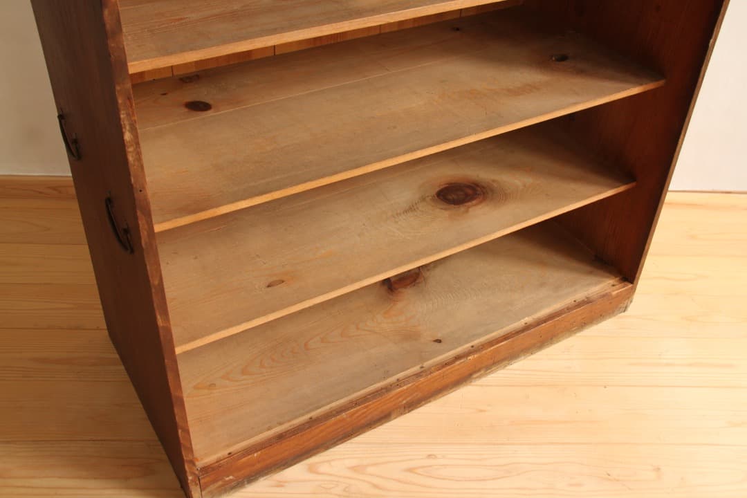 棚　木製　4段　本棚　収納棚　食器棚　ディスプレイ棚　ビンテージ　アンティーク