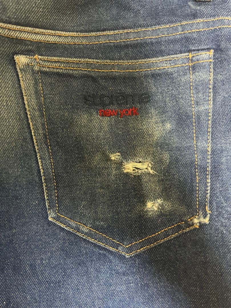 うめちゃん supreme デニムパンツ 濃紺