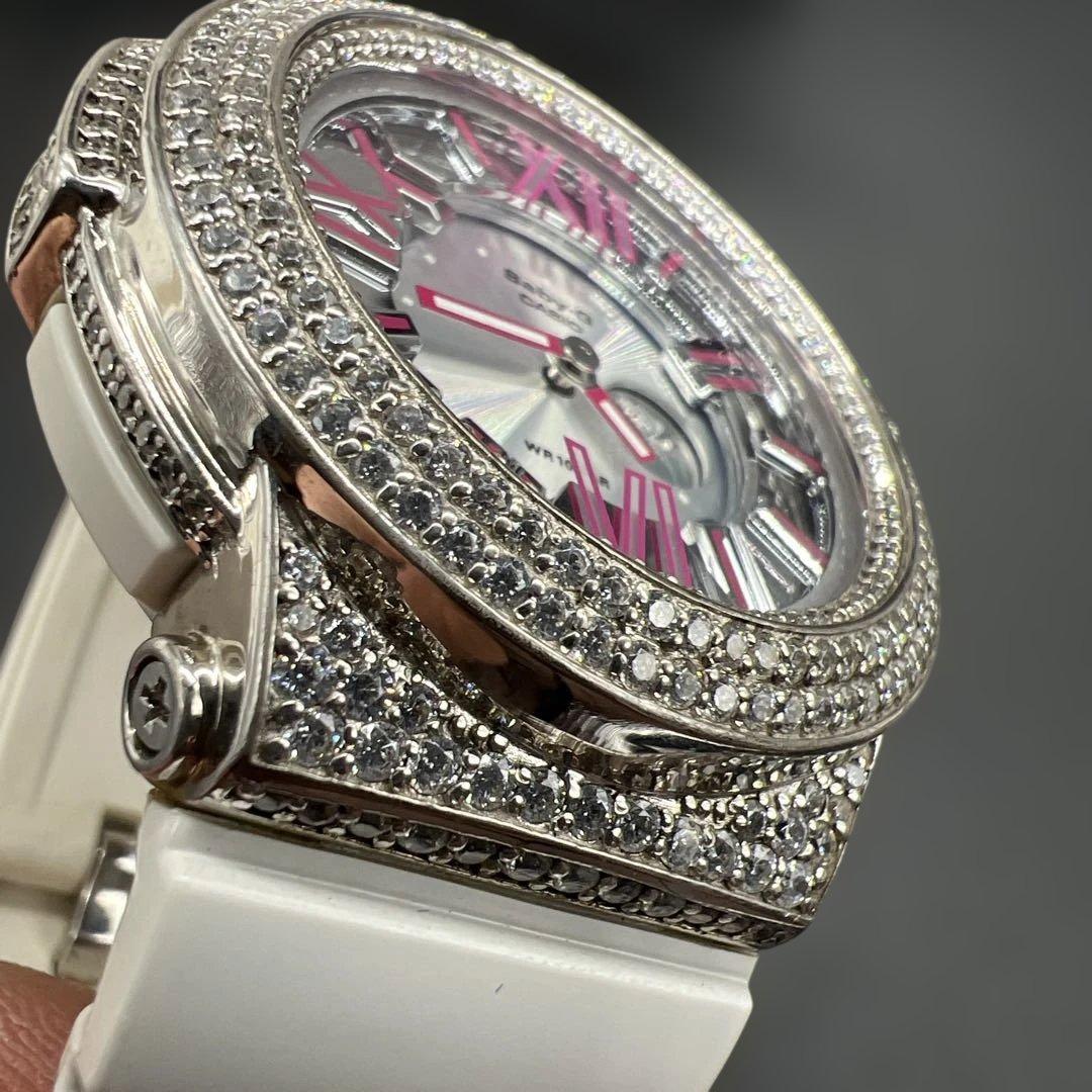 希少カスタム Baby-G BGA-160 ネオンダイアル ラインストーン装飾