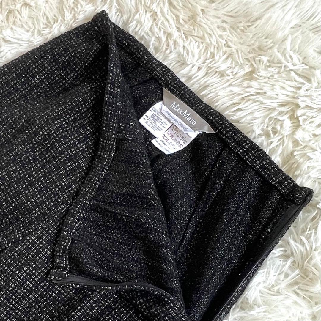 美品☆マックスマーラ　高級　銀タグ　ツイード　セットアップ　パンツスーツ　L