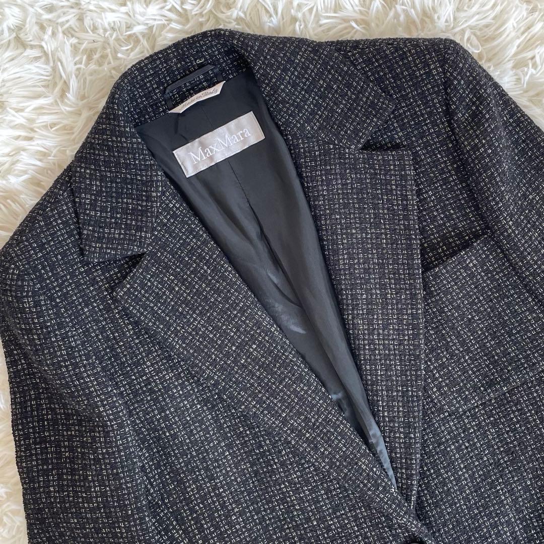 美品☆マックスマーラ　高級　銀タグ　ツイード　セットアップ　パンツスーツ　L