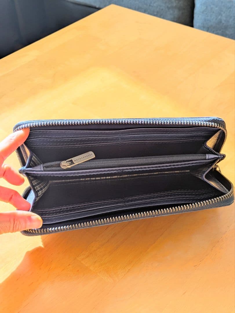 【新品未使用】マザーハウス アンティーク ロング ウォレット 濃紺（ネイビー）