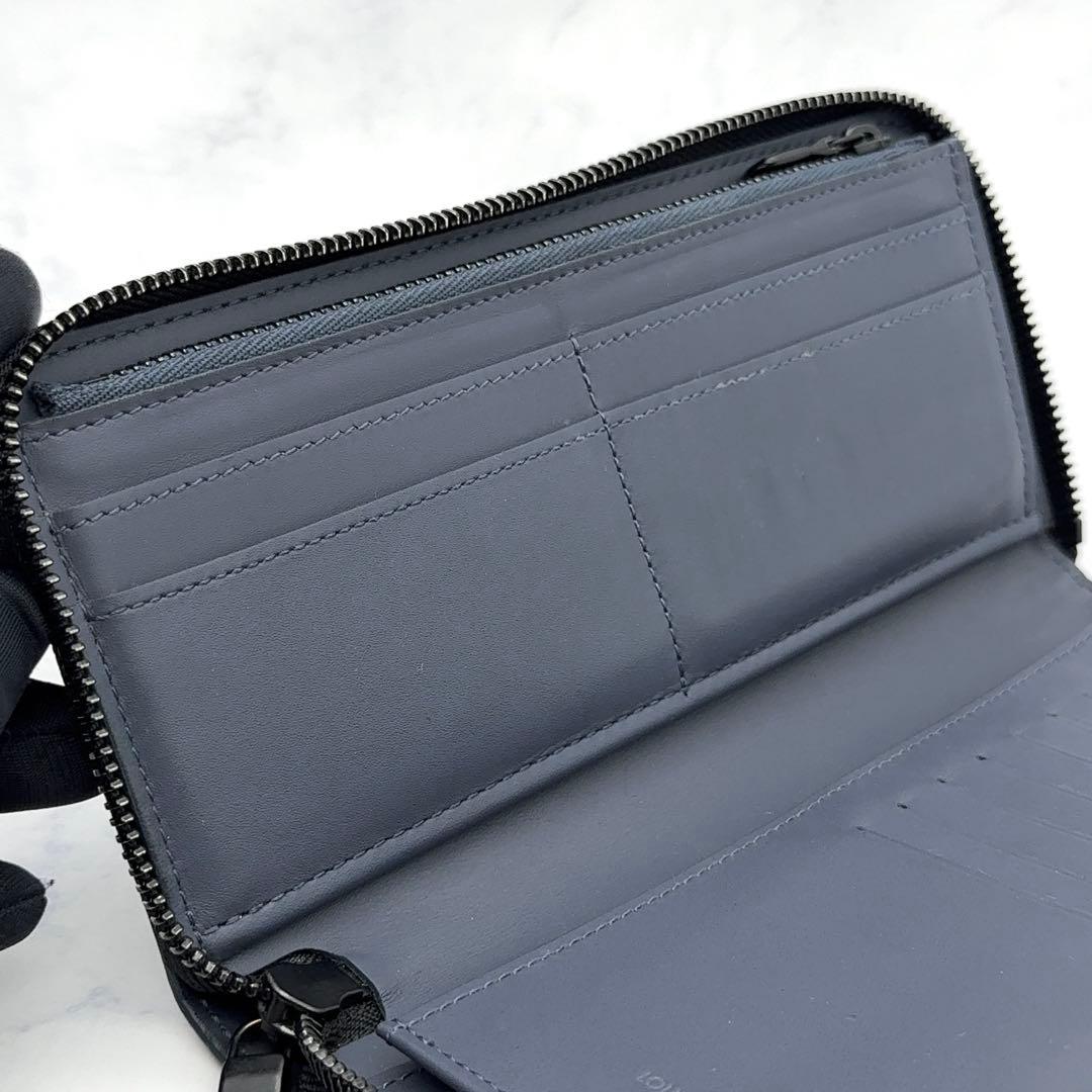 【新品に近い】ルイヴィトン モノグラムシャドウ ジッピーヴェルティカル ネイビー