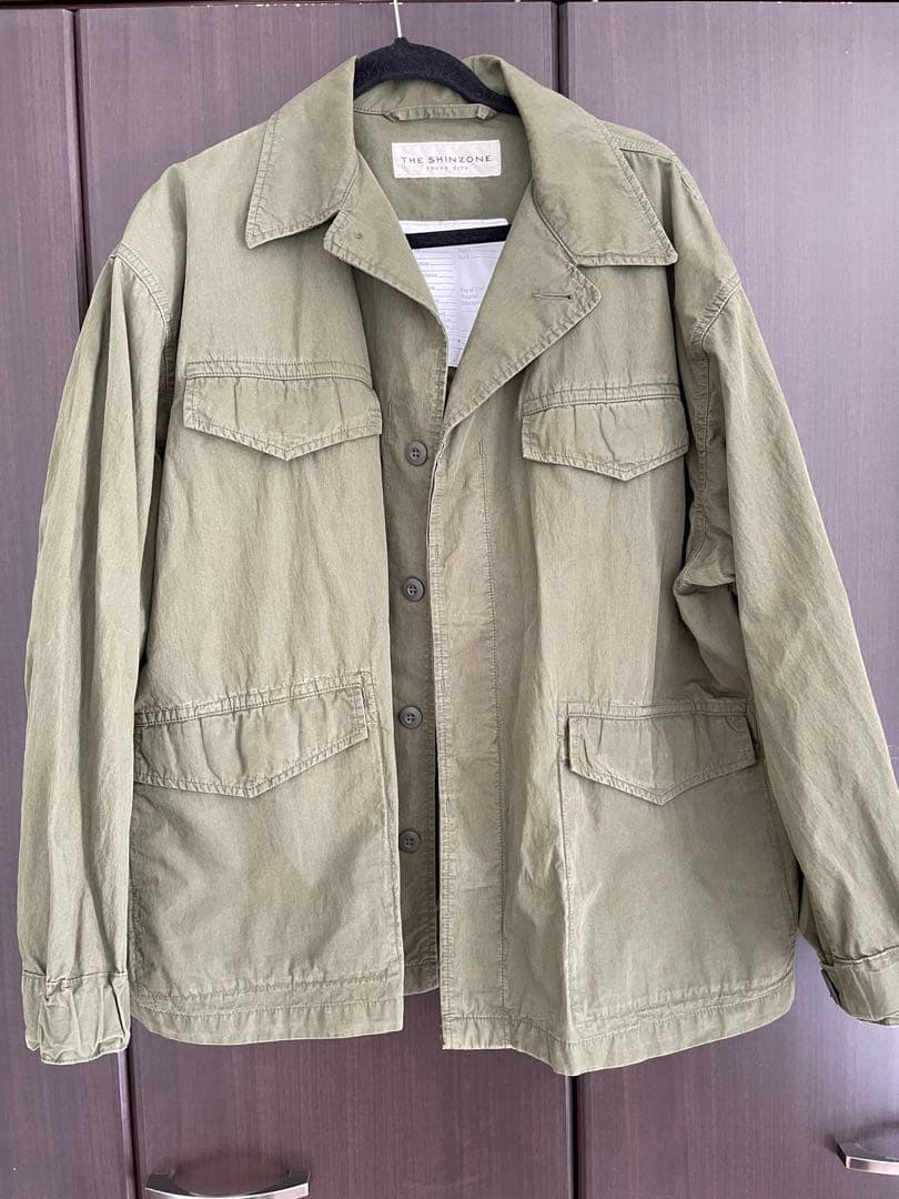 極美品シンゾーンミリタリーカーキジャケットTHESHINZONEビックシルエット