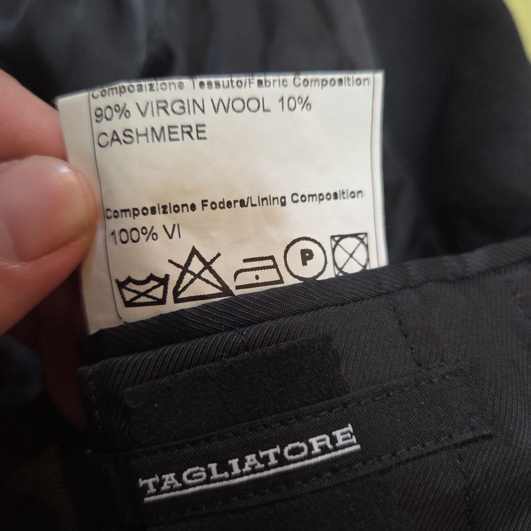 極美品 カシミア混 サイズ50 XL相当 黒 タリアトーレ チェスターコート