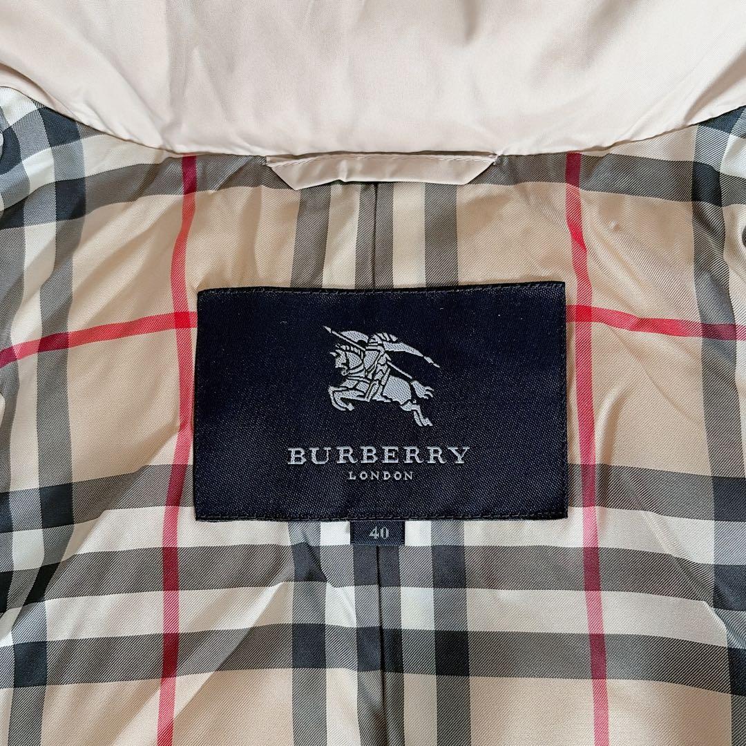 【バーバリーロンドン】3wayフードファーダウンコート ベージュノバチェック40