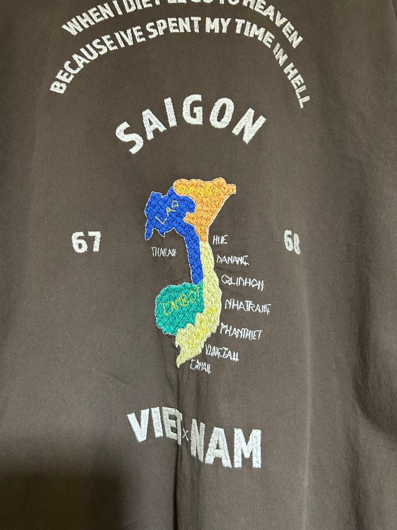 の*ー様 WAIPER スーベニア　ベトナムジャケット　ベトジャン　ブラウン