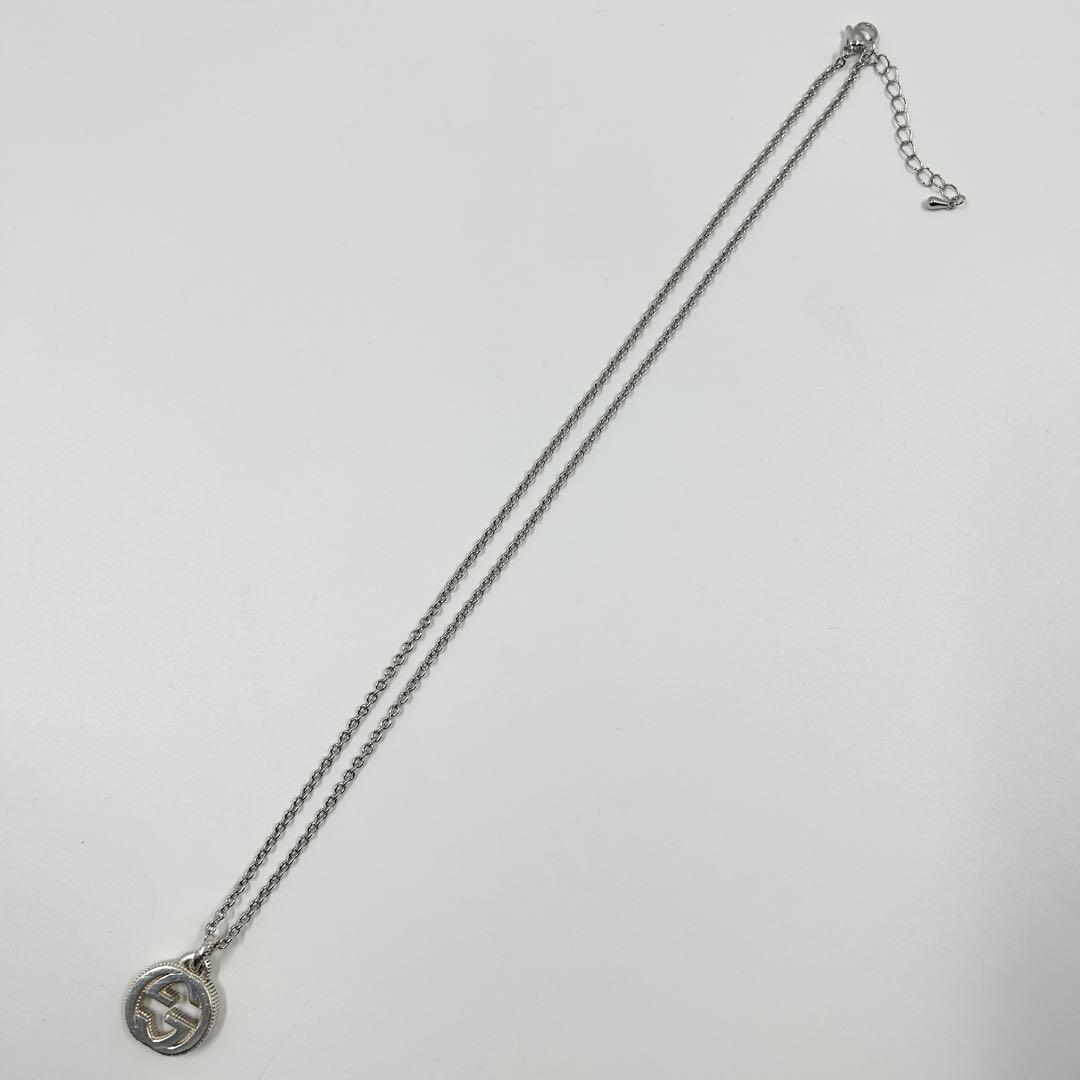 美品✨　グッチ　ネックレス　インターロッキング　GG シルバー　ロゴモチーフ