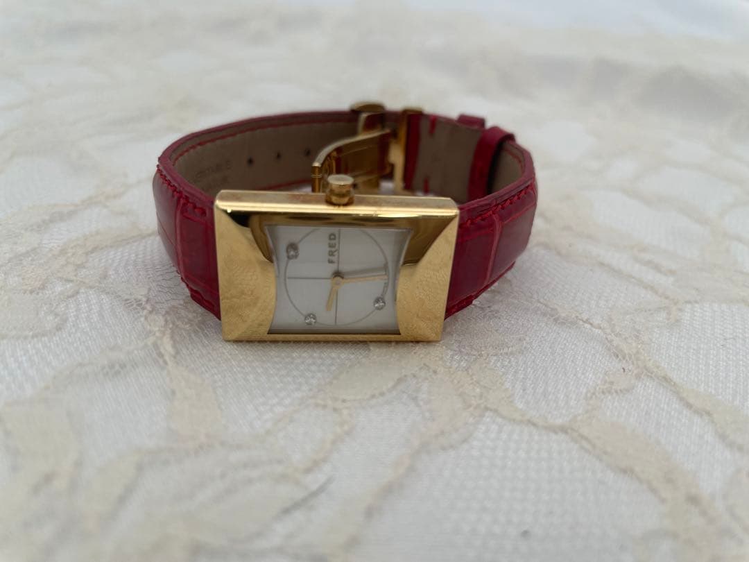 FRED 時計18K 赤ベルト