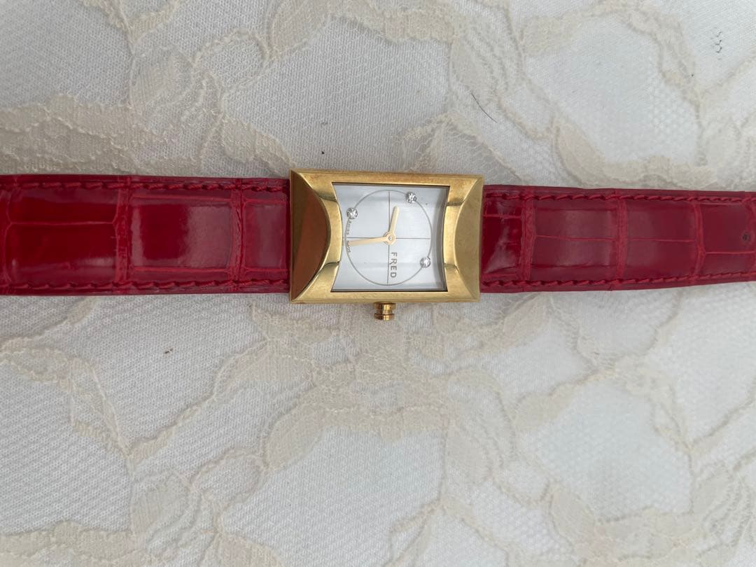 FRED 時計18K 赤ベルト