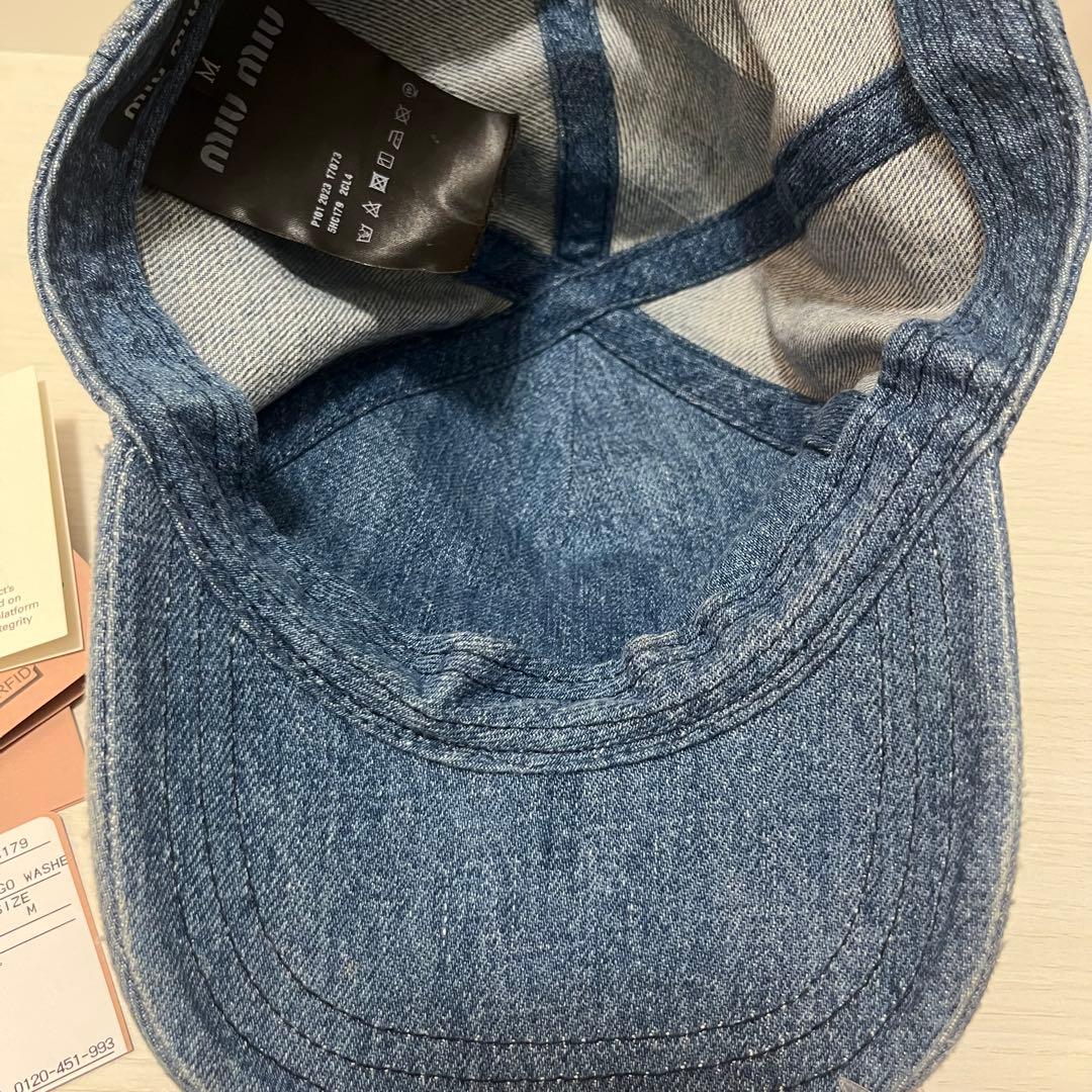 miu miu デニム ベースボールキャップ Mサイズ