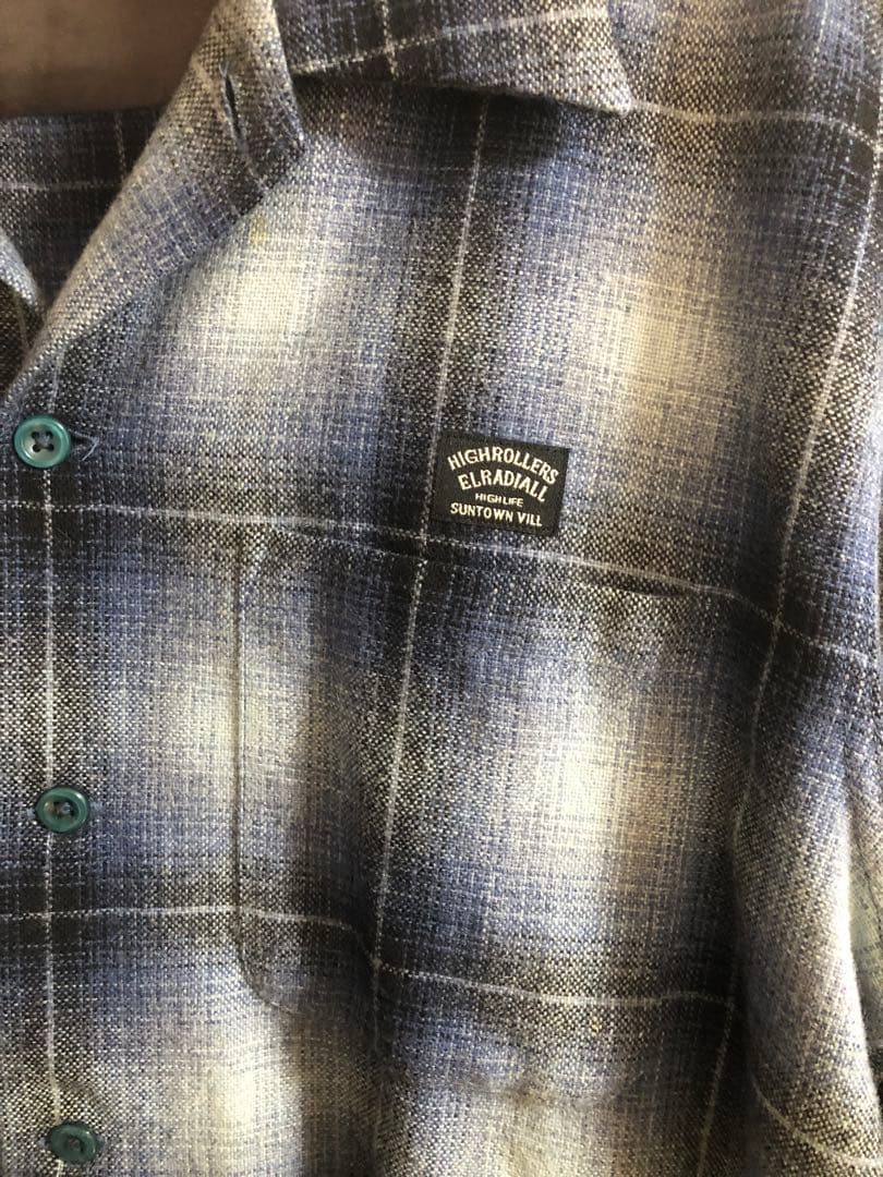 [RADIALL/ラディアル] オンブレチェックウール長袖シャツ ブルー系　L