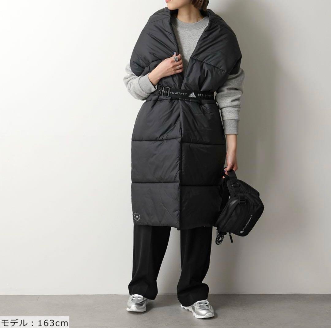 新品未使用　アディダス ステラマッカートニー ブラック　ダウン　マフラー