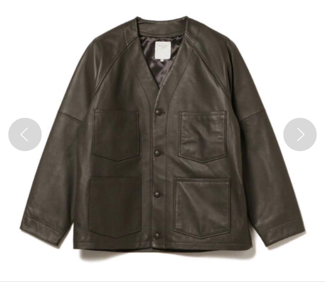B:MING by BEAMS レザージャケット　レザーカーディガン　ノーカラー