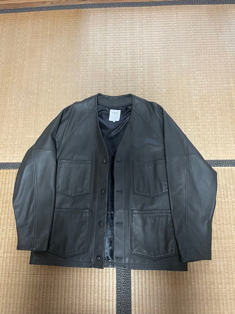 B:MING by BEAMS レザージャケット　レザーカーディガン　ノーカラー