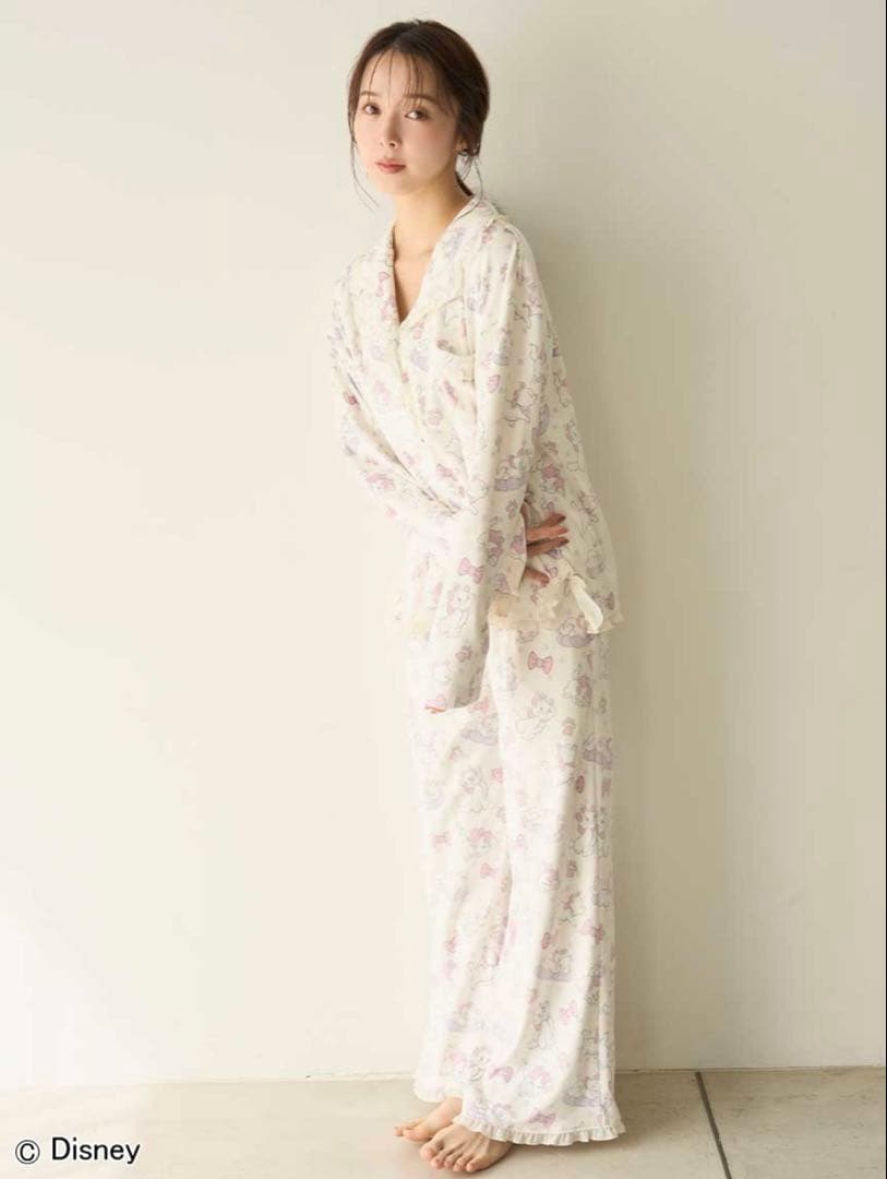 新品スナイデルホーム 上下セットマリー 総柄パジャマシャツ・ロングパンツ