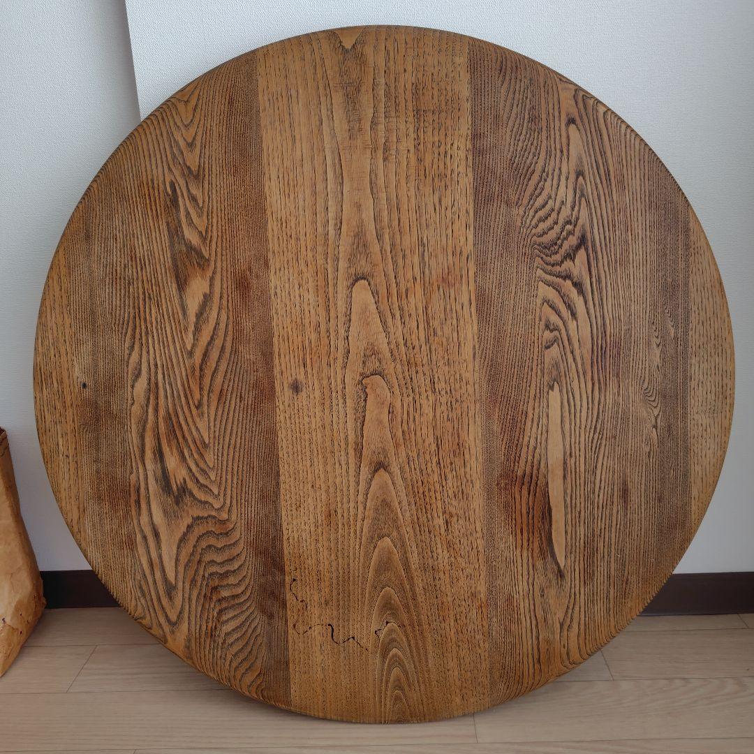 折りたたみ ちゃぶ台 木 クリ無垢 テーパー脚 直径75cm 高さ32cm