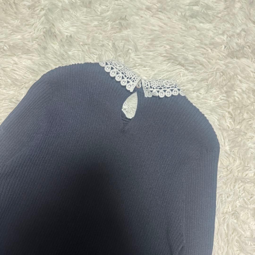 25年 美品 イエナ IENA レース襟ホールガーメント リブプルオーバー