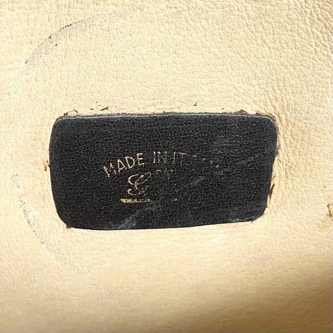 GUCCI グッチ マイクロGG柄 レザー×キャンバス ショルダーバッグ 黒色