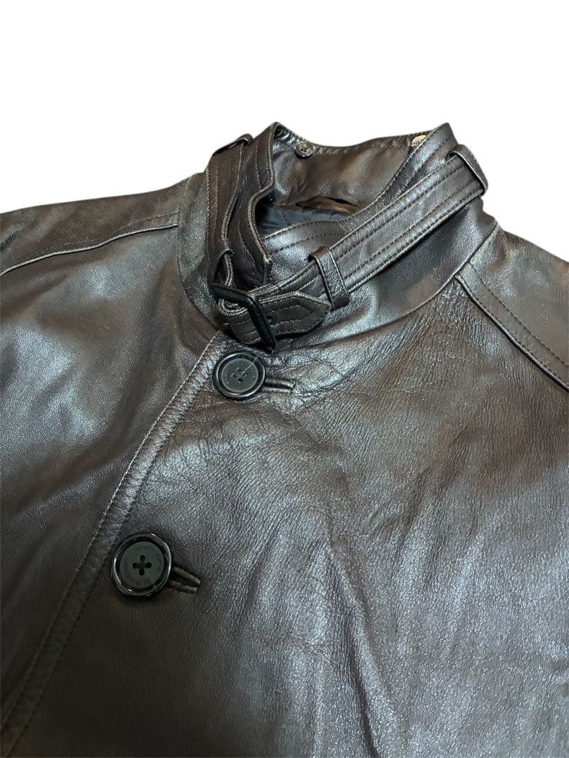 Burberry バーバリー ブラックレーベル レザーコート 羊革 トレンチ