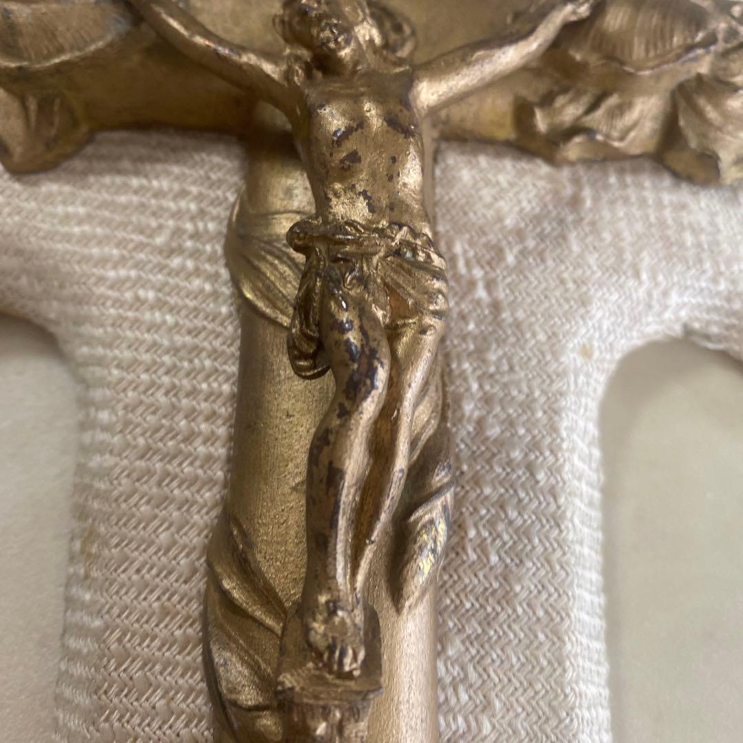 フランス30sアンティーク聖水盤アールヌーボー十字架