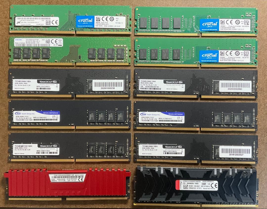 デスクトップ用 DDR4 8GBメモリー 12個セット