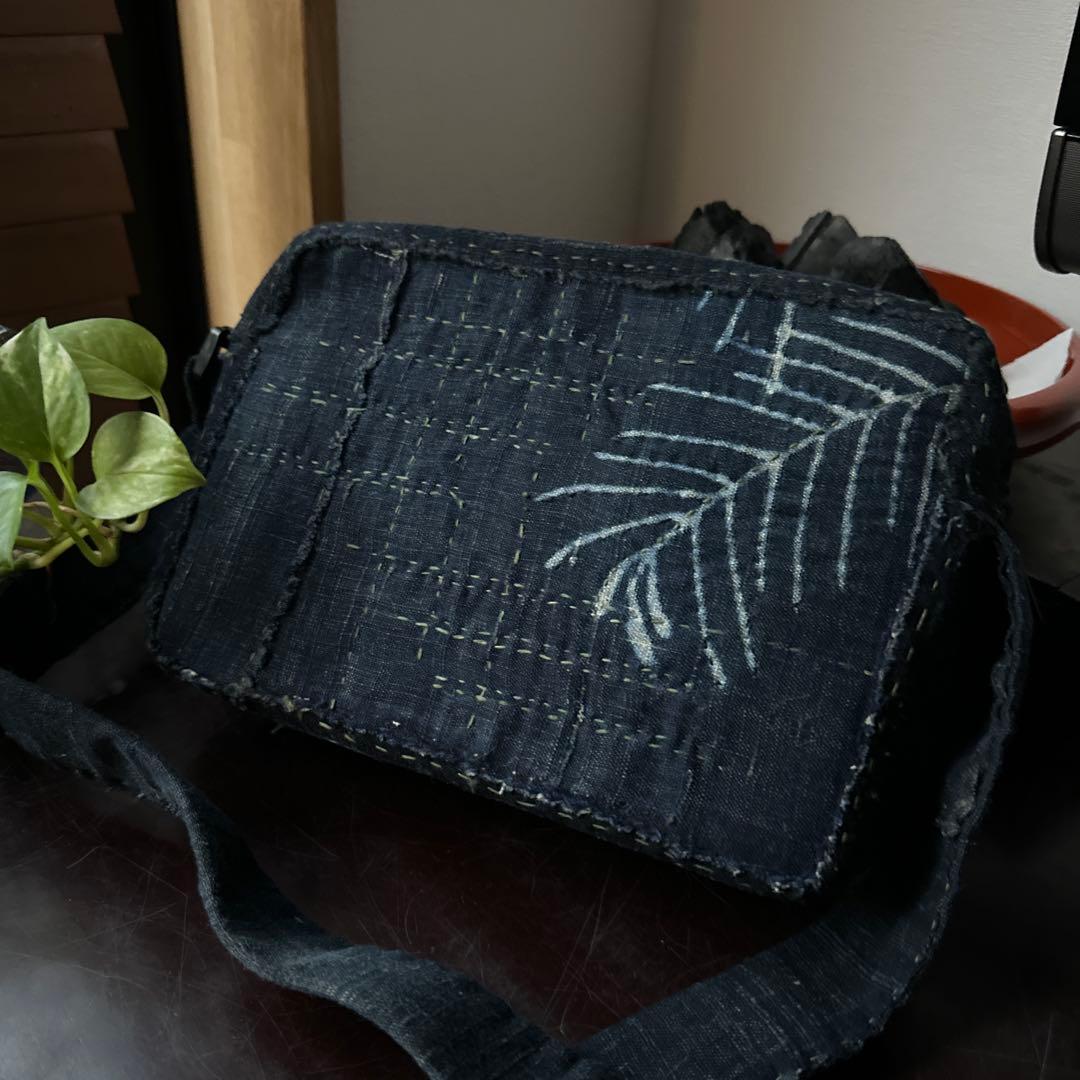 両面拘り襤褸ショルダー/藍染