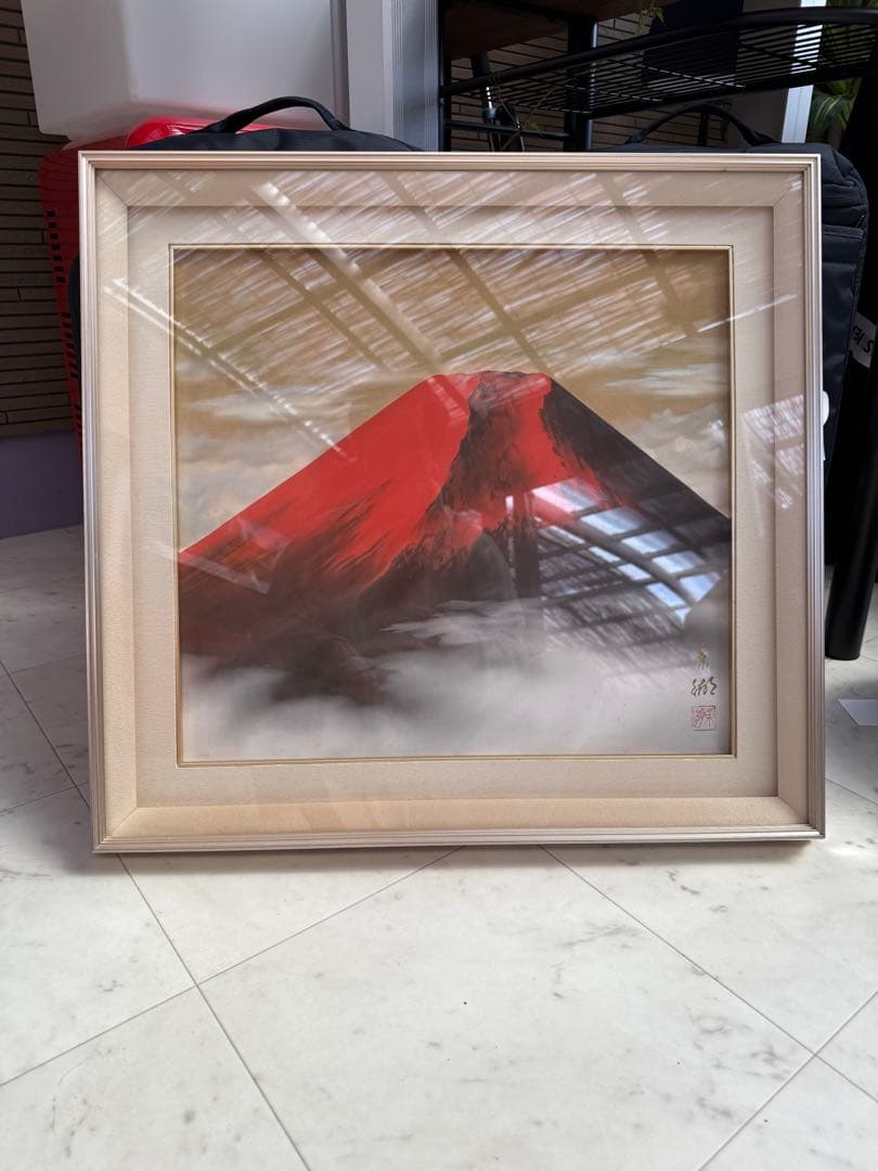 赤富士　日本画 北野東湖先生の作品