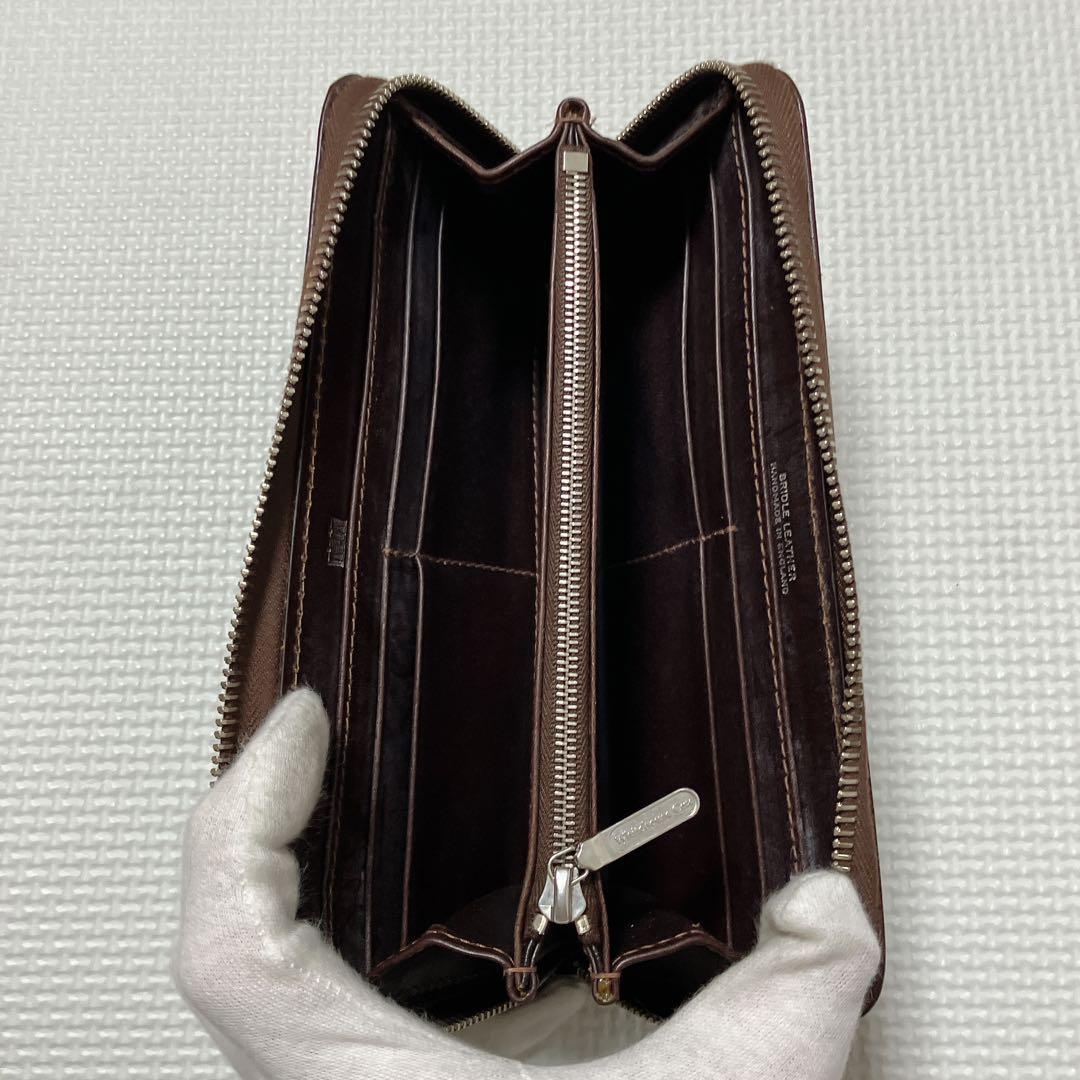 ・未使用　ホワイトハウスコックス ブライドルレザー　ラウンドジップ長財布　箱付き