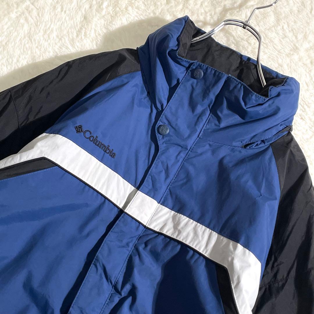 コロンビア　中綿　ナイロンジャケット　ネイビー　ブラック　ＸＬ　切替デザイン