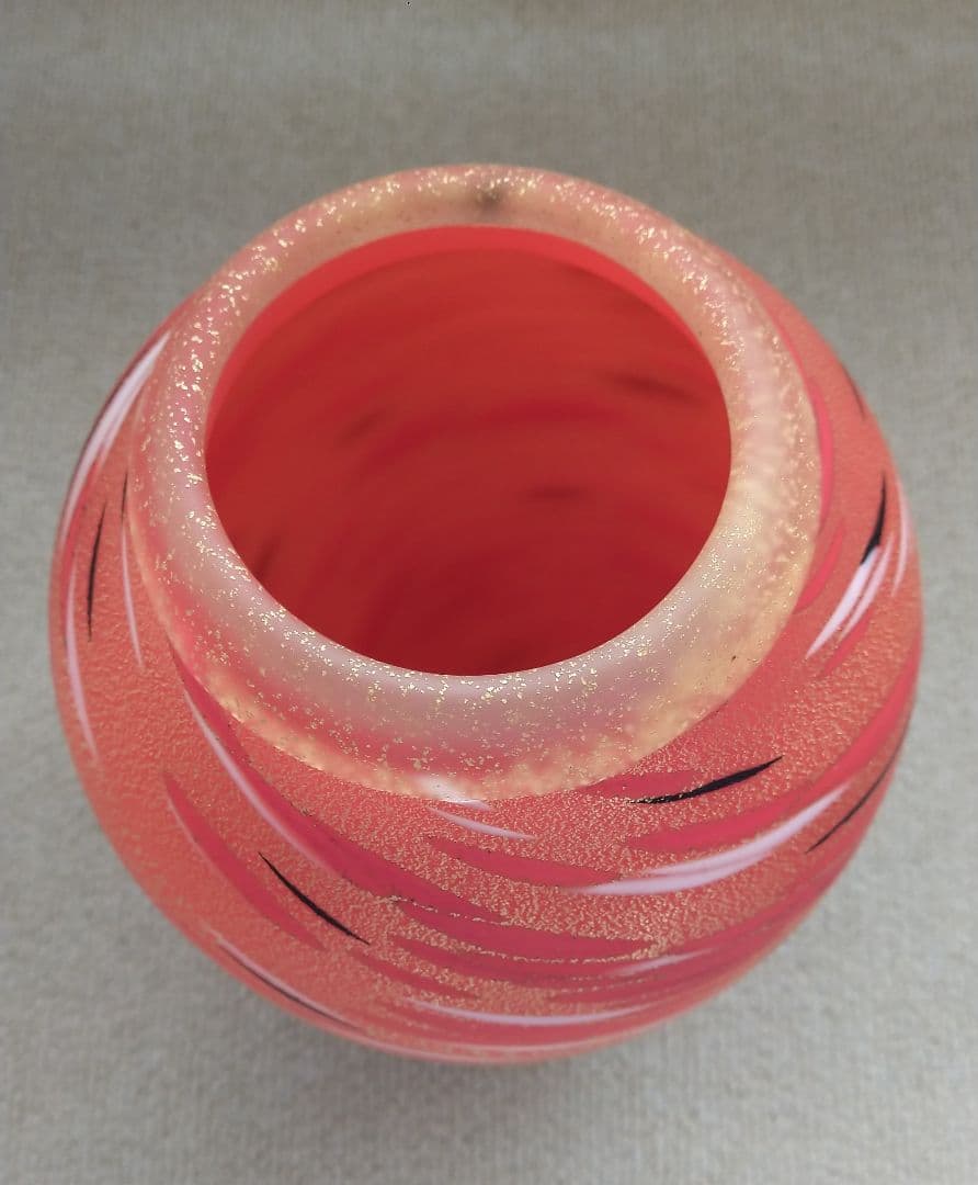 岩田久利　金彩　花瓶　花器　フラワーベース　高さ22cm 赤 青