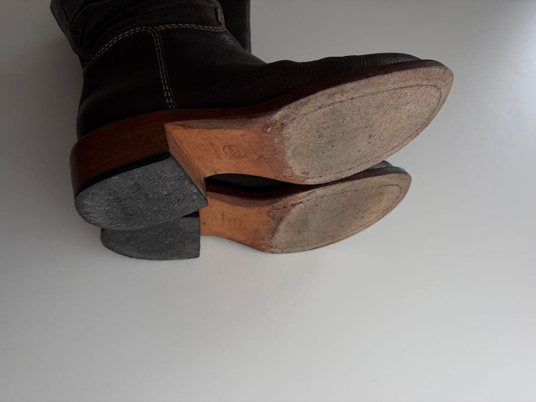 専用 CHANEL Leather CC Logo Boots 37