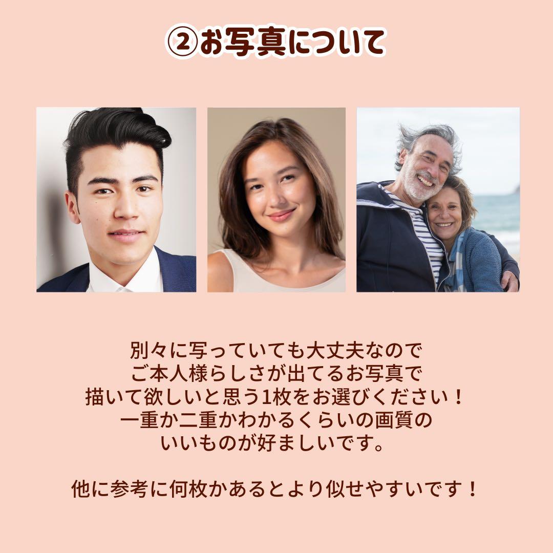 3名さま　A3サイズ【似顔絵オーダー】 ホワイトフレーム