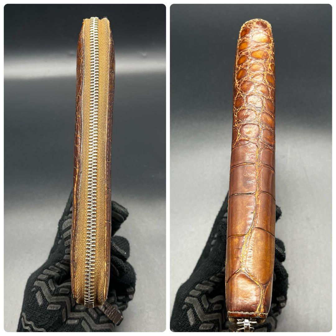 せ*ー様 入手困難/希少✨グッチ オーガナイザー ラウンドファスナー クロコダイ