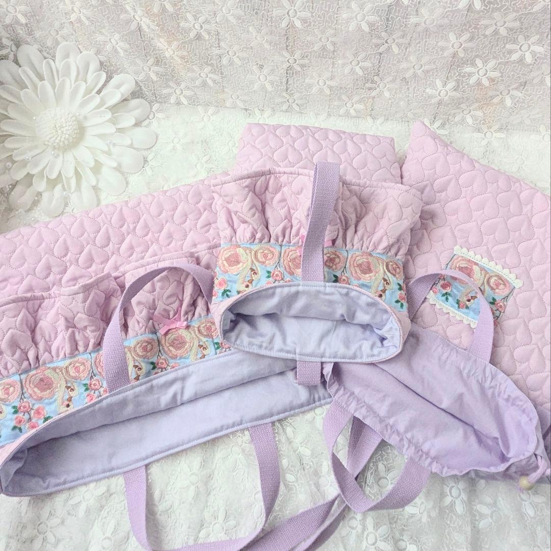 五十鈴ページ　入学3点セット等　ハートキルト　スワン刺繍リボン