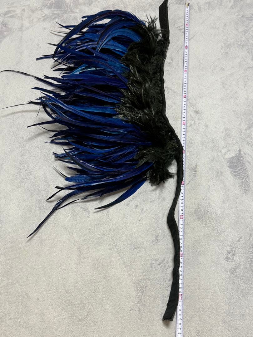 タヒチアンダンス　羽根　ヒップベルト　ブルー　黒　衣装