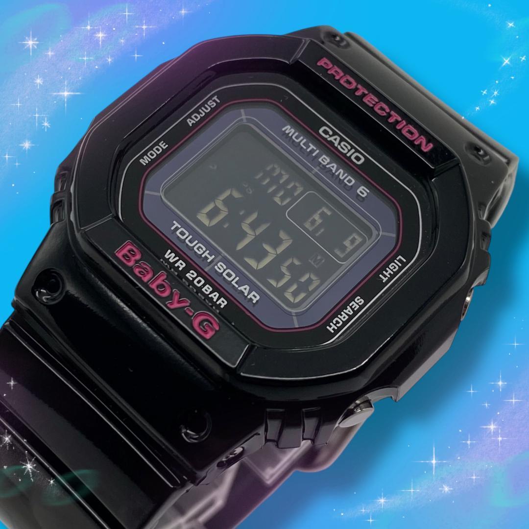 《美品 稼働品》 カシオ Baby-G レディース腕時計 デジタル ソーラー電波