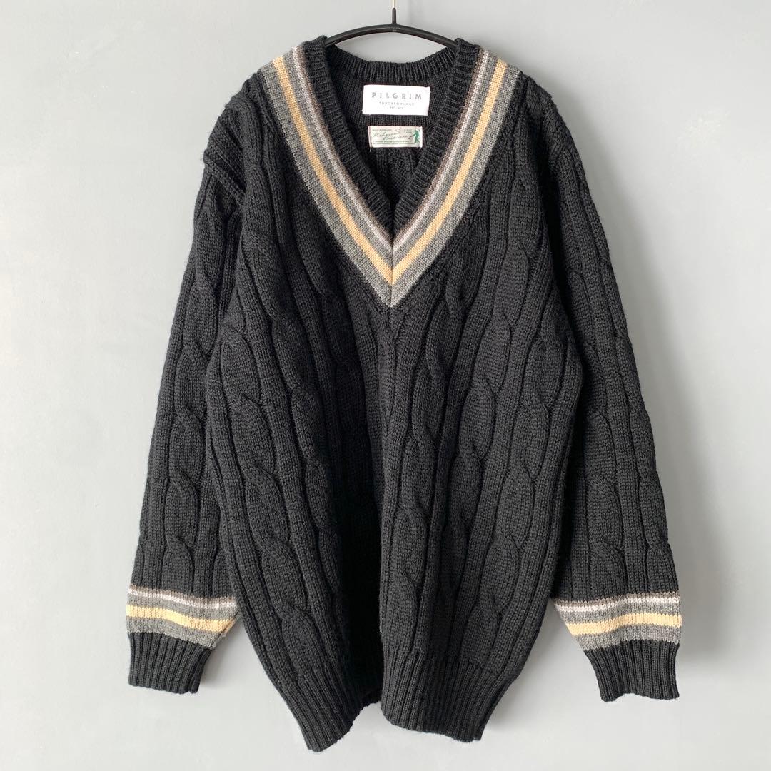 トゥモローランド 24AW イギリス製 クリケットセーター チルデンニット 黒M