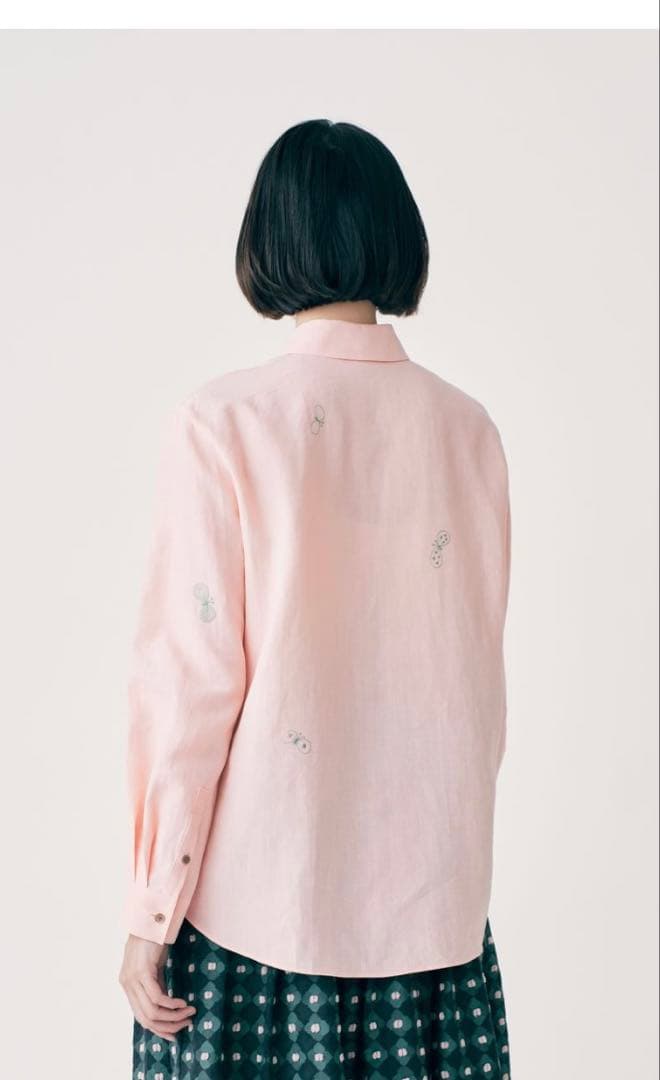 ミナペルホネン　choucho リネンブラウス　38 ピンク　2025SS