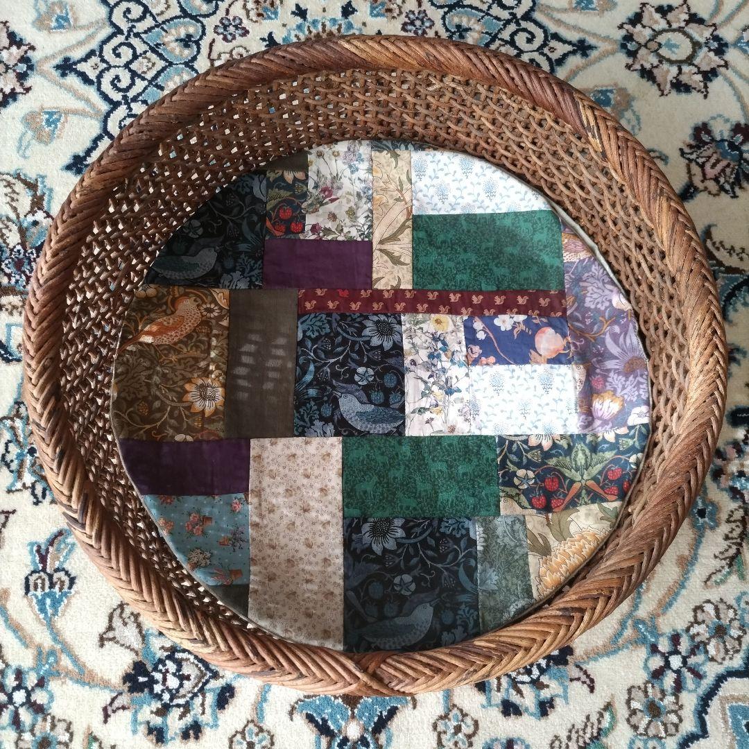 あけび こだし編み 丸型 籠 ランドリーバスケット 大型