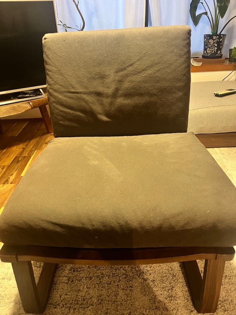 無印商品　シングルダイニングソファ　オーク