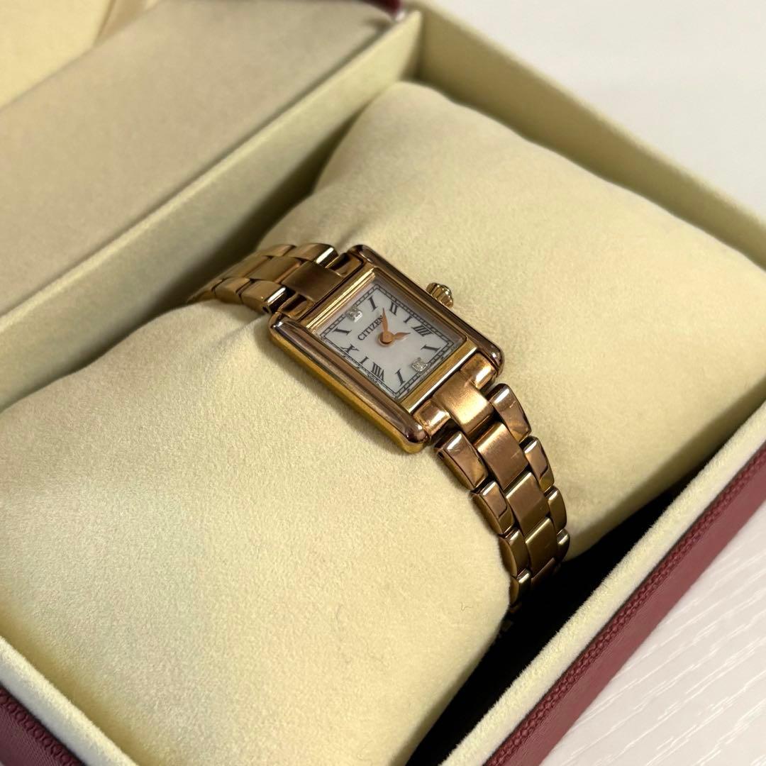 【コメント値引き済！！】kii シチズン エコドライブ ピンクゴールド ダイヤ