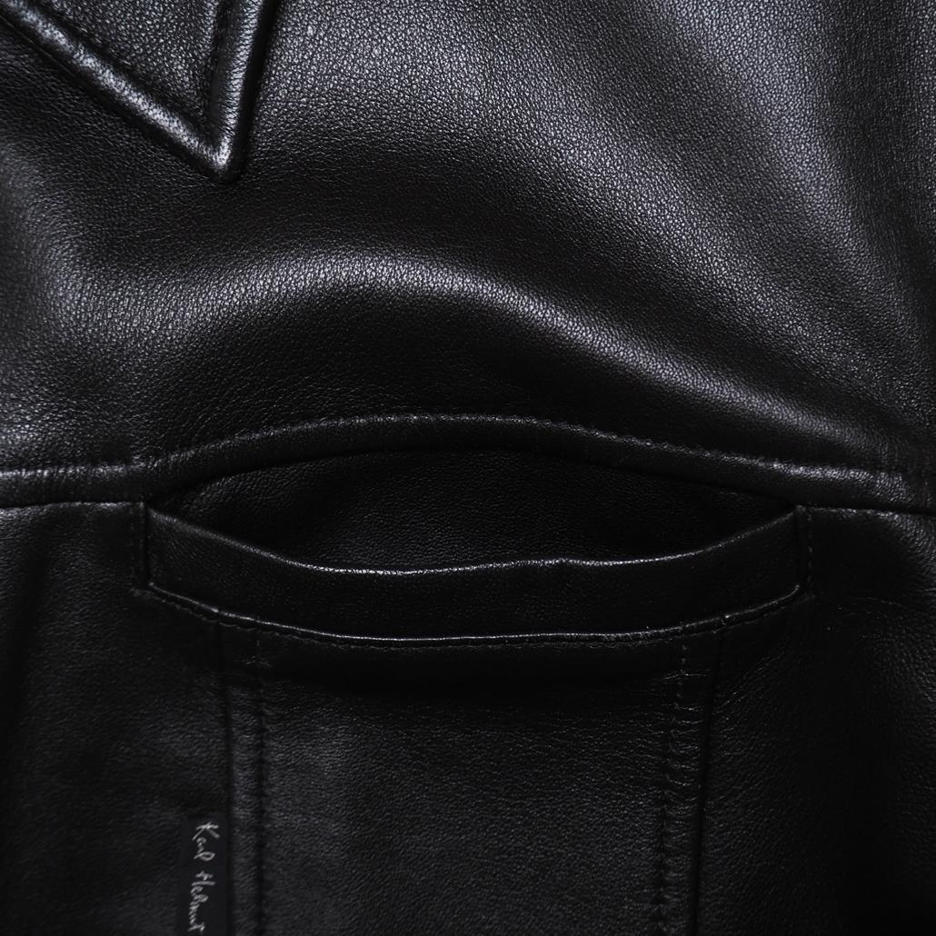 Karl Helmut ラムレザー トラッカージャケット オーバサイズ 黒 L